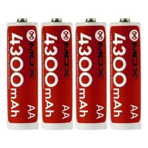PILHA RECARREGAVEL MOX AA 4300MAH MOB4AA43 1.2V BRISTER 4UN