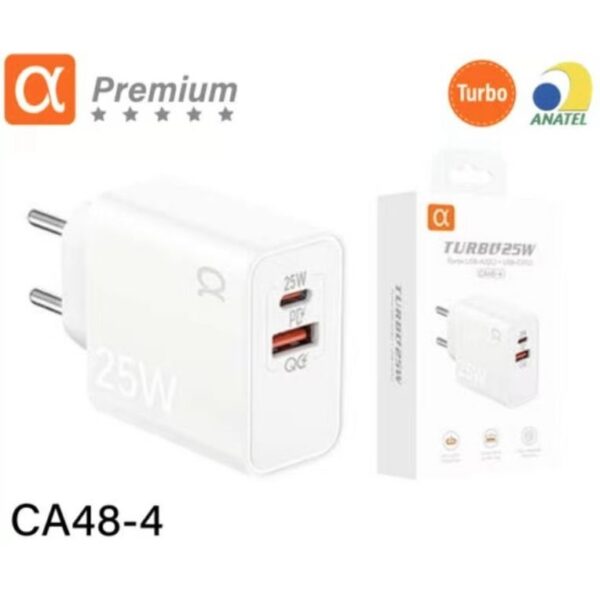 FONTE USB + USB C 25W TURBO CHARGER CA48-4 AGOLD