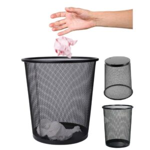 LIXEIRA TELADA METAL 10 LITROS PRETA BM-F1223 B-MAX