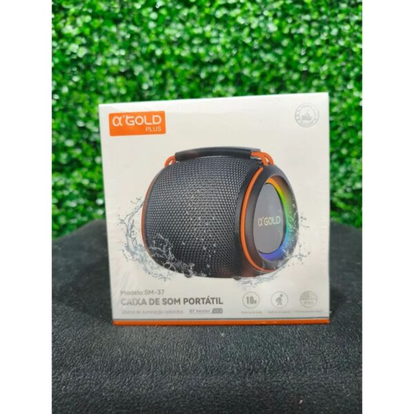 CAIXA DE SOM BLUETOOT V5.3 10W PORTATIL IPX5 SM-37 AGOLD PLUS