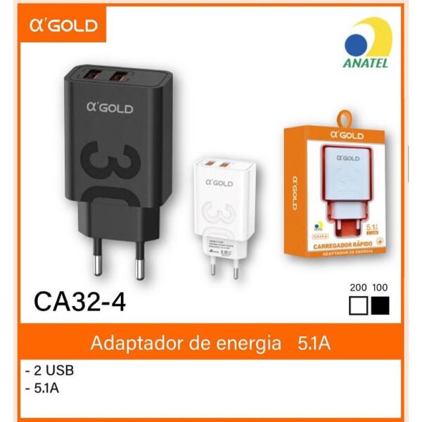 FONTE VEICULAR USB 3.4A 2USB AGOLD CJ05-4