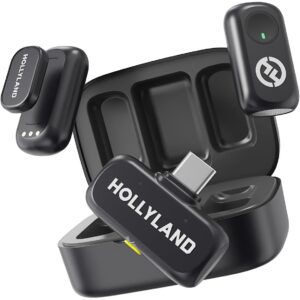 MICROFONE DE LAPELA HOLLYLAND SEM FIO LARK A1 DUO 2TX+1RX USB C