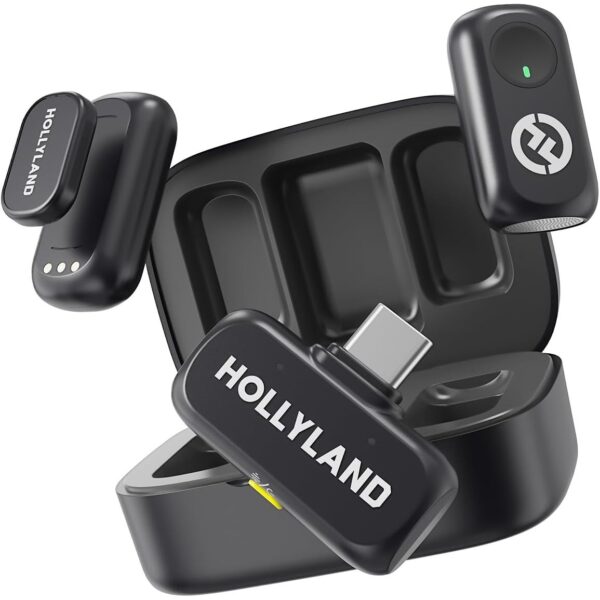 MICROFONE DE LAPELA HOLLYLAND SEM FIO LARK A1 DUO 2TX+1RX USB C MICROFONE DE LAPELA HOLLYLAND SEM FIO LARK A1 DUO 2TX+1RX USB C