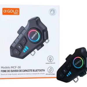 FONE BLUETOOTH PARA CAPACETE MCF-36 IPX6 AGOLD