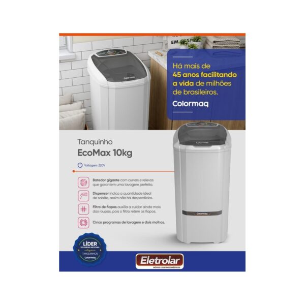 LAVADORA 10KG COLORMAQ LCS10 5 PROGRAMAS BRANCA 220V