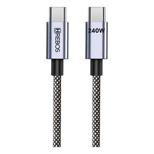 CABO USB C TIPO C 240W 2.0MT CB-387C HREBOS PREMIUM CABO USB C TIPO C 240W 2.0MT CB-387C HREBOS PREMIUM
