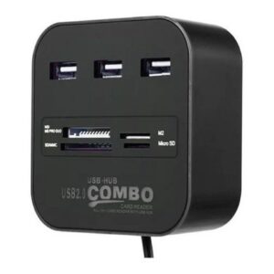LEITOR DE CARTAO DE MEMORIA E HUB USB 2.0 3 PORTAS KNUP HB-T58