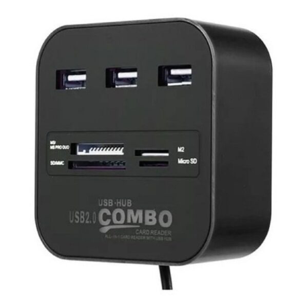 LEITOR DE CARTAO DE MEMORIA E HUB USB 2.0 3 PORTAS KNUP HB-T58