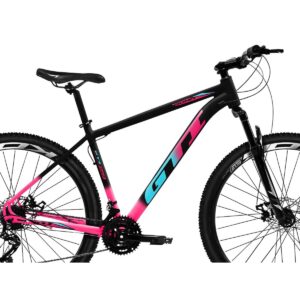 BICICLETA ARO 29 A&Ccedil;O MTB FEMININA 21 VELOCIDADES F.D PRETO/ROSA CAIRU