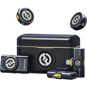 MICROFONE DE LAPELA HOLLYLAND LARK M2 COMBO COM 2TX+3RX  LIGHTNING E TIPO C E CAMERA