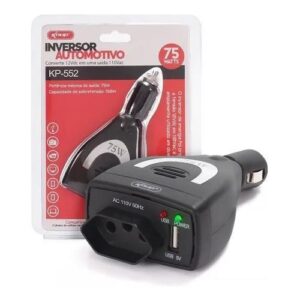 INVERSOR DE TENS&Atilde;O VEICULAR 75W X 110VOLTS HIGH POWER KP-552
