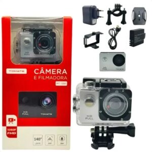 CAMERA FILMADORA A PROVA D'AGUA MT-1081 1080P FHD 2MP TOMATE