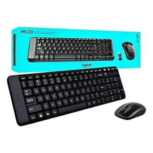 KIT MOUSE E TECLADO LOGITECH MK220 SEM FIO PRETO
