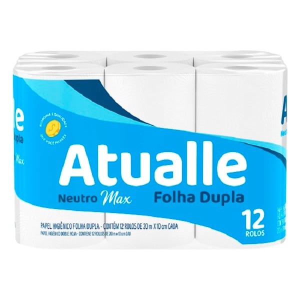 PAPEL HIGIENICO FOLHA DUPLA ATUALLE COM 12UN PAPEL HIGIENICO FOLHA DUPLA ATUALLE COM 12UN