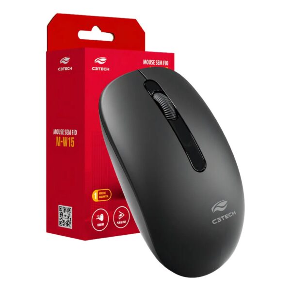 MOUSE SEM FIO C3TECH PRETO M-W15BK