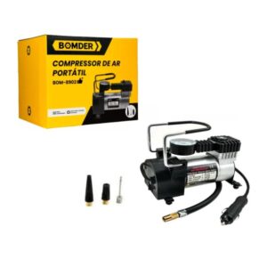 COMPRESSOR DE AR PORTATIL COM MAN&Ocirc;METRO  BOM-8902 12V 10A BOMVINK