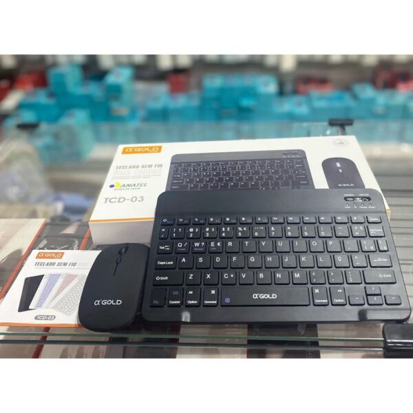 KIT TECLADO E MOUSE SEM FIO TCD-03F AGOLD PLUS