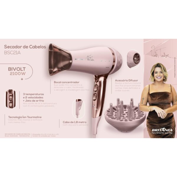 SECADOR BRITANIA 2100W VIIH TUBE BSC21A BIVOLT SECADOR BRITANIA 2100W VIIH TUBE BSC21A BIVOLT