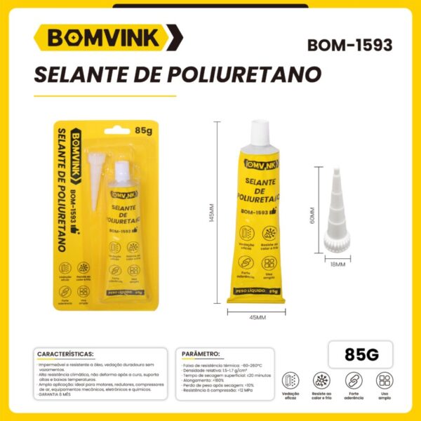 ADESIVO SELANTE DE POLIURETANO 85G BOM-1593 BOMNINK