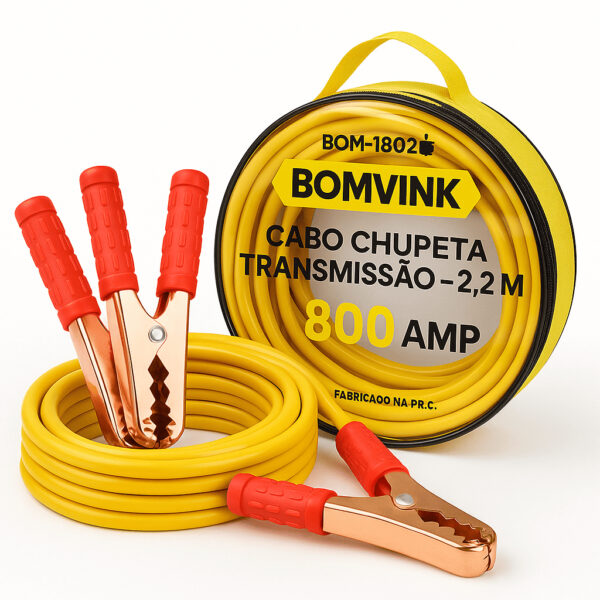 CABO CHUPETA PARA BATERIA 800AMP 2.2 METROS BOM-1801 BOMVINK