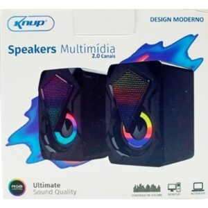 CAIXA DE SOM PARA PC RGB 2.0 CANAIS KNUP KP-RO800