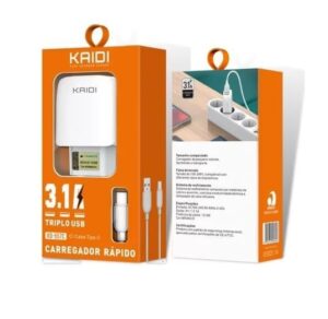 CARREGADOR USB TIPO C 15.5W 3.1A 1.0M KD-557C KAIDI