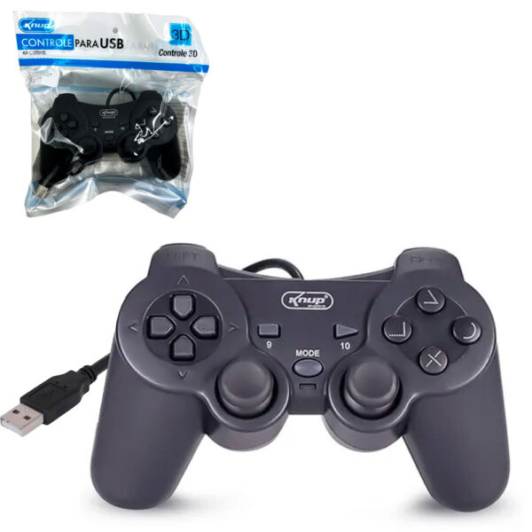 CONTROLE JOYSTICK PARA PC USB COM FIO KP-CN701/S KNUP