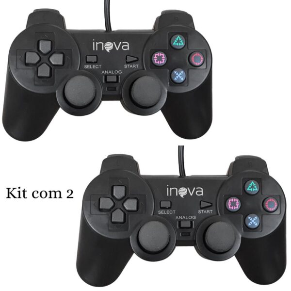 CONTROLE JOYSTICK PARA PS2 PLAYSTATION 2 COM FIO KV-8302 INOVA