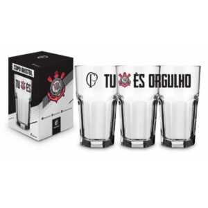 COPO VIDRO 520ML FUTEBOL CORINTHIANS BRASFOOT 11756