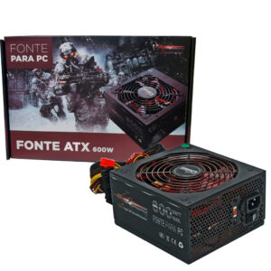 FONTE ATX 600W GAMER COWBOY COM CABO KP-535 KNUP
