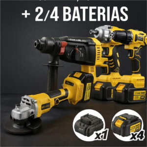 KIT 4 EM 1 CHAVE DE IMPACTO PARAFUSADEIRA ESMERILHADEIRA E FURADEIRA DE IMPACTO 48V LWJ-600 LUATEK