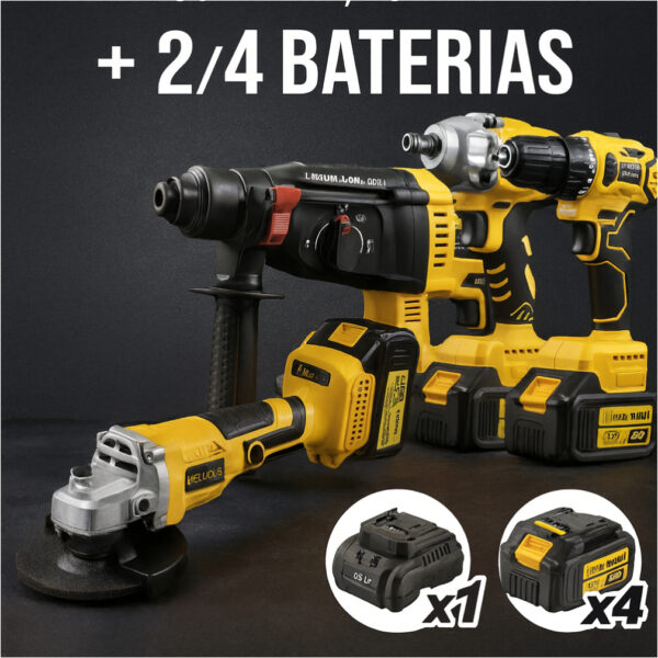 KIT 4 EM 1 CHAVE DE IMPACTO PARAFUSADEIRA ESMERILHADEIRA E FURADEIRA DE IMPACTO 48V LWJ-600 LUATEK KIT 4 EM 1 CHAVE DE IMPACTO PARAFUSADEIRA ESMERILHADEIRA E FURADEIRA DE IMPACTO 48V LWJ-600 LUATEK