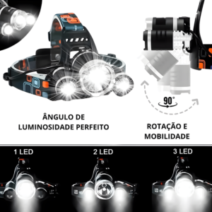 LANTERNA LED RECARREGAVEL COM SUPORTE RETRÁTIL BOM-4329 BOMVINK