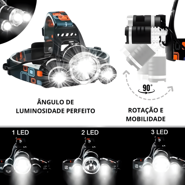 LANTERNA LED RECARREGAVEL COM SUPORTE RETRÁTIL BOM-4329 BOMVINK