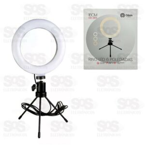 LUMINARIA RING LIGHT USB 6'' 16CM COM TRIPÉ OIH-4901 OÁSIS