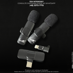 MICROFONE DE LAPELA TIPO C E LIGHTNING DUPLO BRAGI MIC MF-103 HREBOS