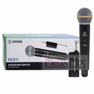 MICROFONE SEM FIO RECARREGAVEL TIPO C 50 METROS ONISTEK MC811