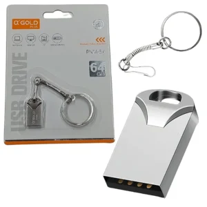 PENDRIVE 64GB USB MINI DRIVE METALICO COM CHAVEIRO PNM-54 AGOLD