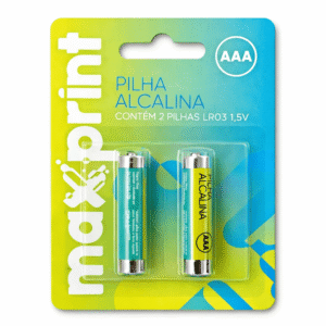 PILHA AAA ALCALINA PALITO 1.5V BLISTER C/2UN MAXPRINT