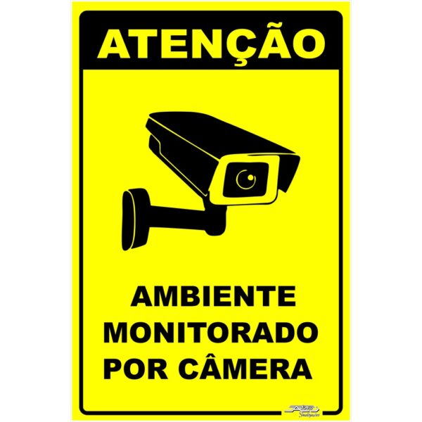 PLACA AVISO AMBIENTE MONITORADO POR CÂMERAS 24 HORAS SC1255-P IT-BLUE PLACA AVISO AMBIENTE MONITORADO POR CÂMERAS 24 HORAS SC1255-P IT-BLUE