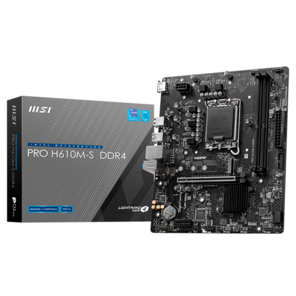 PLACA MAE INTEL MSI PRO H610M-S DDR4 LGA1700 12&deg; 13&deg; E 14 GERAC&Atilde;O