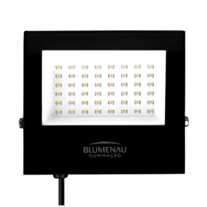 REFLETOR LED 50W ALUMINIO QUADRADO IP66 6500K BIVOLT PRETO BLUMENAU 78506000