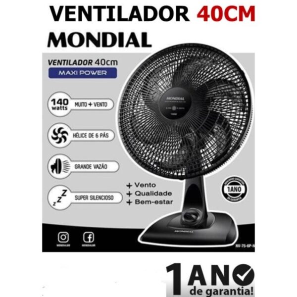 VENTILADOR DE MESA 40CM VSP-40-B PRETO 220V MONDIAL