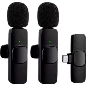 MICROFONE DE LAPELA USB C DUPLO WAVE MIC IF-1001C HREBOS