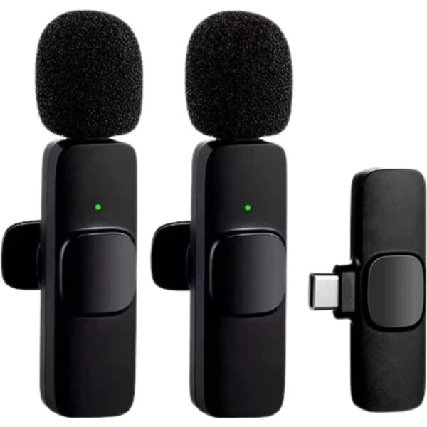 MICROFONE DE LAPELA USB C DUPLO WAVE MIC IF-1001C HREBOS MICROFONE DE LAPELA USB C DUPLO WAVE MIC IF-1001C HREBOS