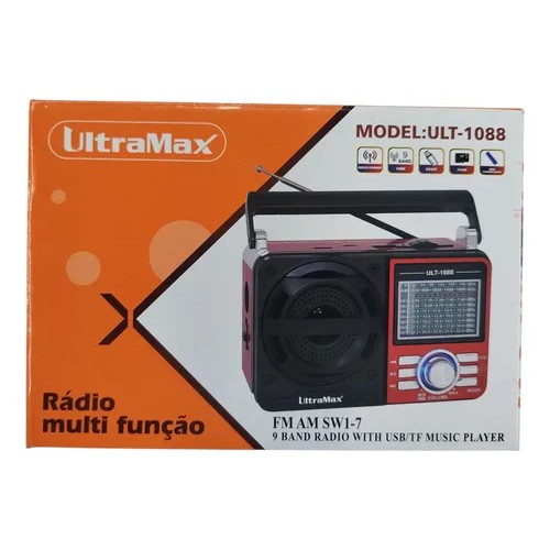RADIO ULTRAMAX ULT-1088 AM/FM/SW1-7/USB/TF COM LANTERNA RADIO ULTRAMAX ULT-1088 AM/FM/SW1-7/USB/TF COM LANTERNA