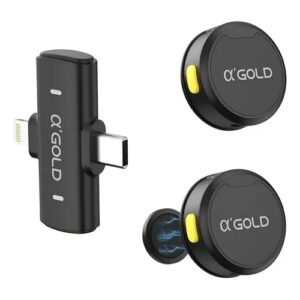 MICROFONE DE LAPELA TIPO C E LIGHTNING DUPLO AIR MIC IF-1000 HREBOS