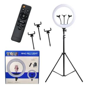 LUMINARIA RING LIGHT 18'' CIRCULAR COM TRIPE 2 MT TEMP:3000-6500K YQ-480B YQ-460A A1188 9H