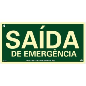 KIT ADESIVOS DE SINALIZA&Ccedil;&Atilde;O SAIDA DE EMERGENCIA 2P&Ccedil;S 12X24CM BOM-7526 BOMVINK