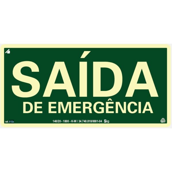 KIT ADESIVOS DE SINALIZAÇÃO SAIDA DE EMERGENCIA 2PÇS 12X24CM BOM-7526 BOMVINK KIT ADESIVOS DE SINALIZAÇÃO SAIDA DE EMERGENCIA 2PÇS 12X24CM BOM-7526 BOMVINK
